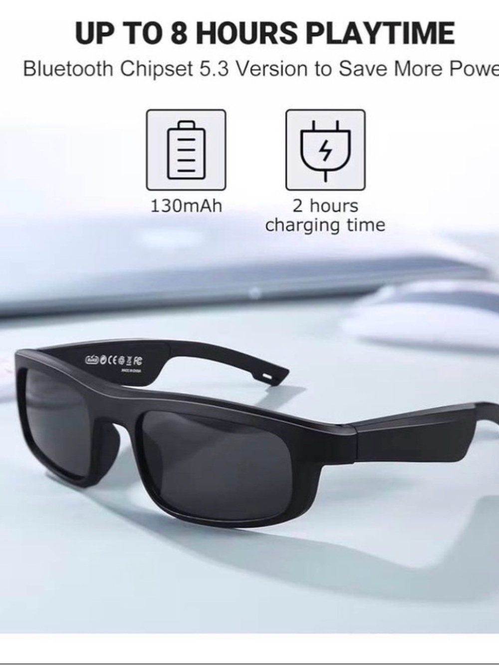 Wireless Bluetooth Sunglasses – Black